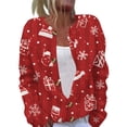 thumbnail image 3 of Womens Christmas Printed Button Front Long Sleeve Cardigan Soft Loose Fit Holiday Outerwear S, 3 of 6