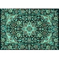 thumbnail image 1 of Ahgly Company Indoor Rectangle Medallion Turquoise Blue Traditional Area Rugs, 2' x 4', 1 of 4
