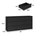 thumbnail image 5 of Furnihold Large 9-drawers Dresser For Bedroom, Modern 63"W Double Dresser for Closet, Black, 5 of 6