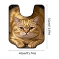 thumbnail image 3 of Gumesh Cute Cat U Shaped Bathroom Rugs Toilet Mat Cute Contour Rug Non Slip Water Absorbent Funny Bathroom Decor Washable Green Toilet Rug 20x16 Inch, 3 of 6