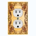 thumbnail image 1 of Metal Light Switch Plate Cover Elegant Yellow Grape Vine Damask Frame FRA048, 1 of 13