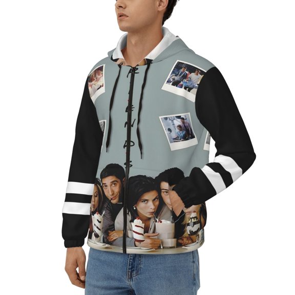 Unisex Friends Tv Show Zip Up Hoodie Graphic Hooded Sweatshirt for Men Women Outdoor Jacket