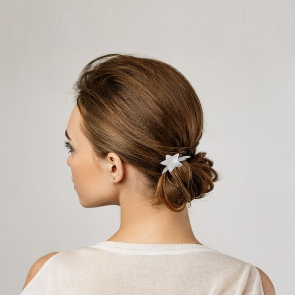 GAXIRE 3pcs Elastic Hair Ties Knotted Secure Hair Light Grey Rubber Styles