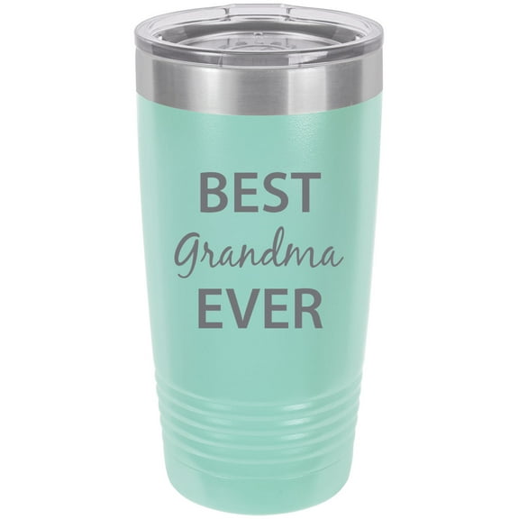Best Grandma Ever Stainless Steel Engraved Insulated Tumbler 20 Oz Travel Coffee Mug, Teal