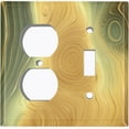 thumbnail image 4 of Metal Light Switch Plate Cover Image of Marble Green Yellow Swirl MAR085, 4 of 16