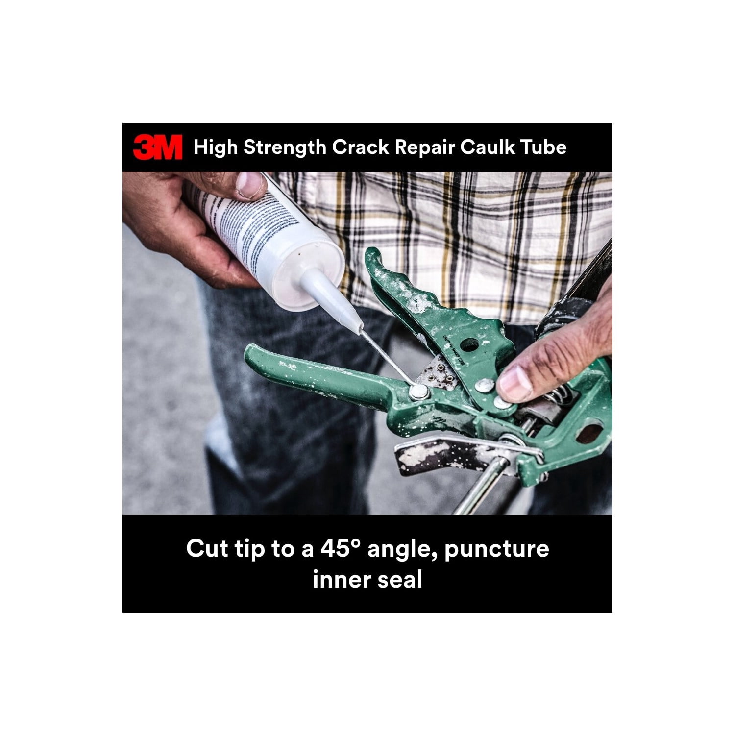 3M High Strength Crack Repair, Caulk Tube, Wall Filler, White, 10 oz.