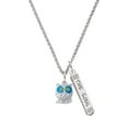 thumbnail image 1 of Delight Jewelry Silvertone Owl with Hot Blue & Lime Green Crystal Eyes Silvertone Hope Anchors the Soul Bar Charm Necklace, 23", 1 of 4