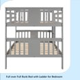thumbnail image 5 of Full over Full Bunk Bed with Ladder for Bedroom, Guest Room Furniture-Gray, 5 of 11