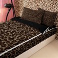 thumbnail image 3 of Meiyoeat Classic Leopard Print Zipper Full Size Comforter Sets with Fitted Sheet and 2 Pillowcases, Wild Animal Spot Pattern Zipper Bedding Set, Brown Black,4pcs,Black Reversible, 3 of 6