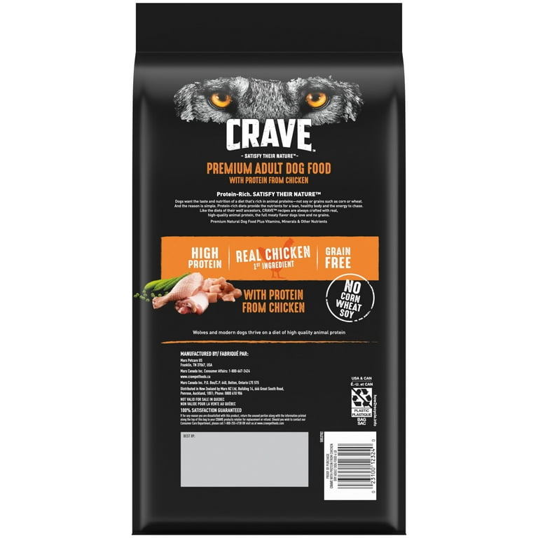 Crave Grain Free Adult Dry Dog Food, Chicken Protein, 4 Lb photo 2