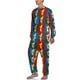 thumbnail image 4 of Pijama de tiburón con acuarela y estampado de arte pop para hombre, conjunto de pijama de manga larga, 2 piezas, estampado de primavera, regalo de cumpleaños, 4 of 5
