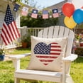 thumbnail image 5 of 4th of July Throw Pillow Covers,Cushion Cover,Flag Star Heart Pattern Decorative Pillowcase for Independence Day Sofa Couch Bed Home Outdoor Car, 5 of 7