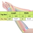 thumbnail image 3 of PMVFHDE Gants pour Femmes Femmes Fête Demi-Doigt Couleur Gants en Résille Carnaval Fête Longs, 3 of 6