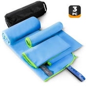 3pc Microfiber Travel Towel, Quick Dry Towel for Workout and Camp