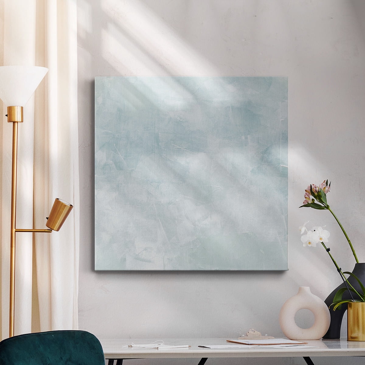 Wexford Home Drifting Blue II-Premium Gallery Wrapped Canvas, 40" x 40" - Ready to Hang