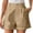 #03 Khaki 【Mix, Match & Rotate: Stock Up on Daily Colors】, variant on Women's Plus Size Lightweight Casual Shorts, Elastic Waist Drawstring Side Pockets, Summer Pull‑on Shorts for Outdoor Daily Casual | TruHer,Army Green L