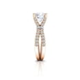 thumbnail image 5 of HeartsAndYou 2.5ct Cushion Cut Moissanite Split Shank Unique Solitaire Ring 18k Rose Gold over Silver Stylish, 5 of 5
