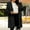 Black, variant on Women's Medium Long Double Pocket Knit Cardigan Open Front Casual Acrylic Sweater for Versatile Daily Activities and Stylish Looks