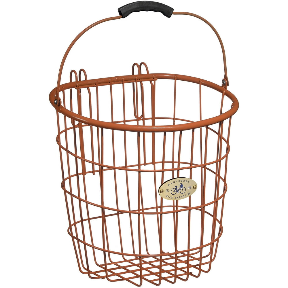 Nantucket Bicycle Basket Co. Surfside Rear Wire Pannier Basket, Orange