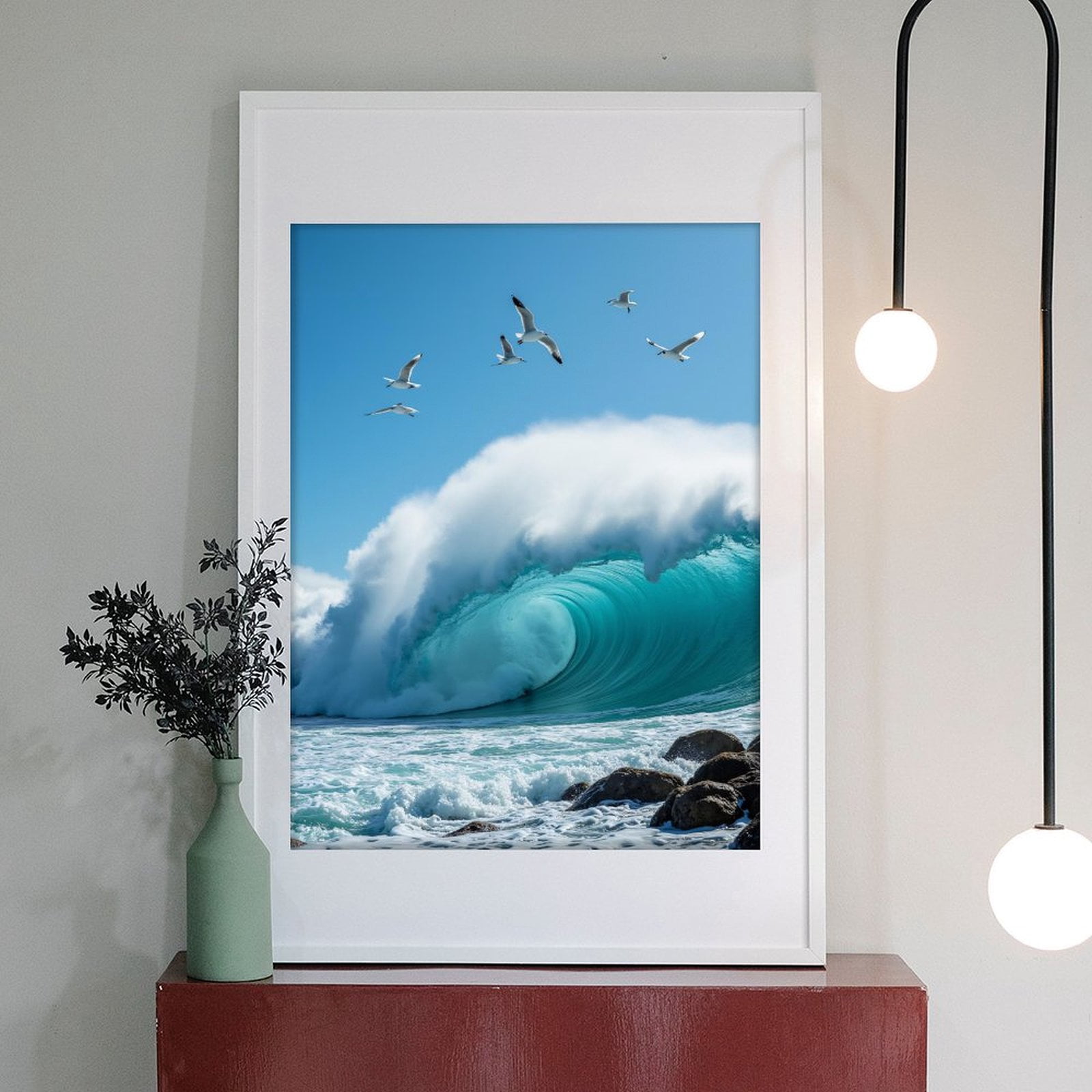 Diamond Art Kit for Adults, Seagulls Ocean Wave Rocks Sky Diamond Painting for Adults Beginners, DIY Diamond Art Painting Kits, 5D Diamond Painting Crafts for Home Decor 12x16 Frameless