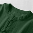 thumbnail image 6 of OGLCCG Mens Cotton Linen Shirts Casual Buttons Down Roll-Up Long Sleeve Shirt Summer Chinese Hanfu Style Tang Shirt S-3XL, 6 of 8