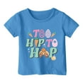 thumbnail image 3 of PMVFHDE Hauts d'Été Tendance Fille Hauts d'Été Manches Courtes pour Fille Hauts Manches Courtes Filles Hauts Enfants Filles Pâques Mignon Graphique Col Rond T-Shirt d'Été Bleu, 8-9 Ans, 3 of 4