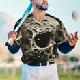 thumbnail image 5 of Rateoe Vintage Pattern Flower Skull Pattern Men’s Baseball Short Sleeve Polo Shirt, Midweight Men's Shirt Golf Shirt Polo Shirts Quick Dry Short-Large, 5 of 7
