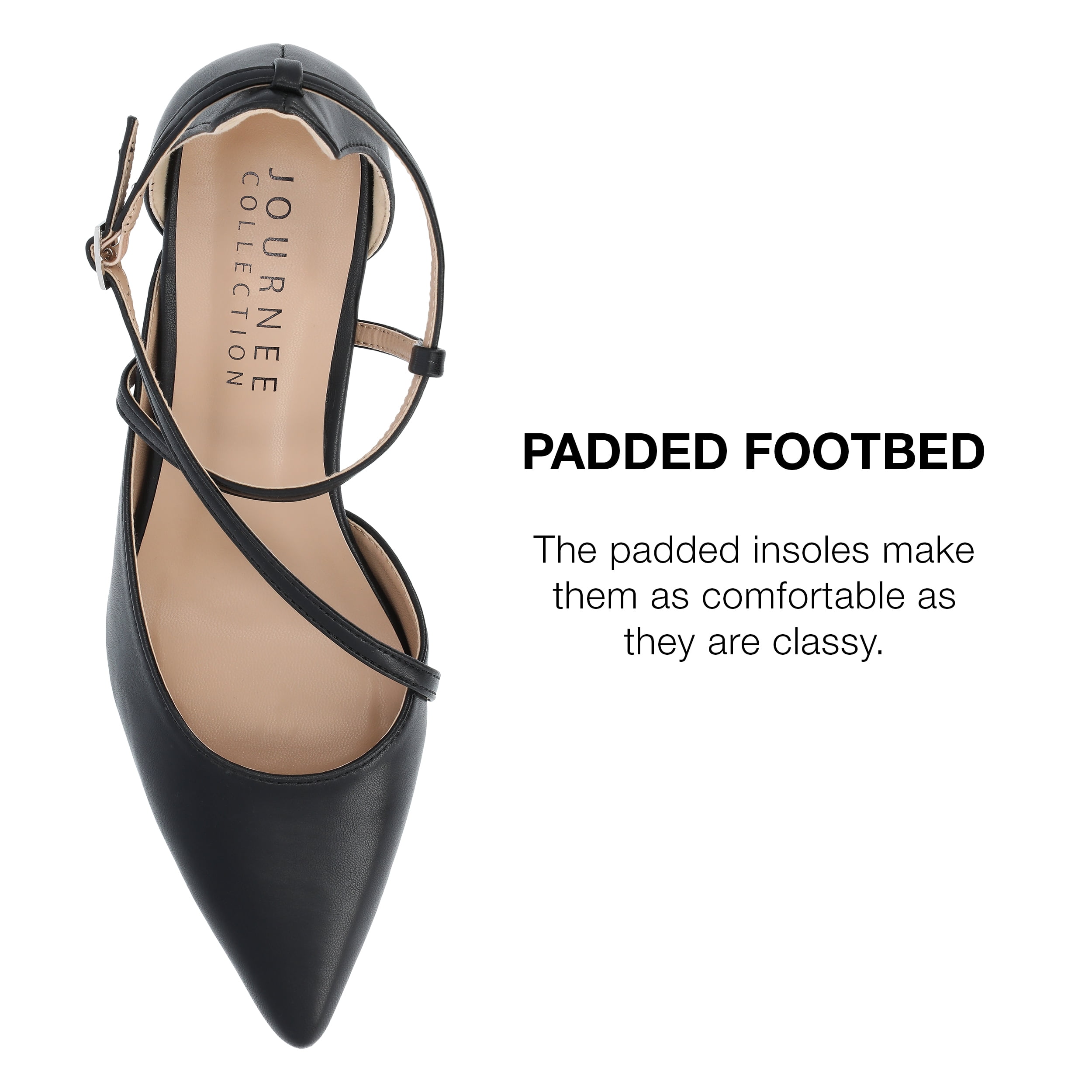 Journee Collection Womens Galvinn Crisscross Strap Pointed Toe Pumps