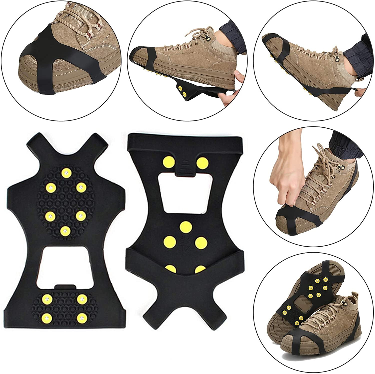 10 Studs AntiSkid Ice Gripper, Anti Slip Shoes Spikes Cover, Snow