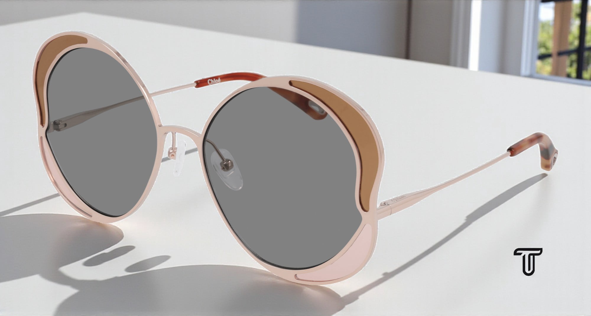 CHLOE $490 CH0049S 004 Directional Gold Shiny Violet 59 mm Women\'s Sunglasses Chloé Women main image 2