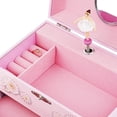 thumbnail image 2 of RR ROUND RICH DESIGN Joyero musical para niñas con cajón y juego de joyas con tema de bailarina - Swan Lake Tune Pink, 2 of 5
