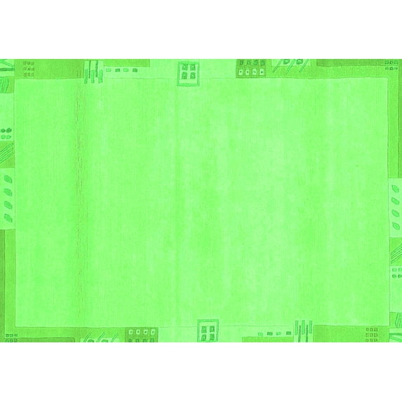 Ahgly Company Indoor Rectangle Abstract Green Modern Area Rugs, 5' x 7'