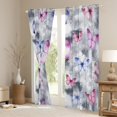 thumbnail image 3 of Manfei Cartoon Grey Pink Butterfly Black Out Curtains, Dreamy Watercolor Curtains Pack of 2 (42x63 Each), Teens Kids Girls Female Bedroom Curtains, Window Curtains Bedroom Decor, 3 of 6