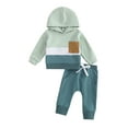 thumbnail image 2 of Baby Boy Clothes 6 12 18 24 Months Pants Set Long Sleeve Contrast Color Sweatshirt Fall Winter Infant Outfits, 2 of 10