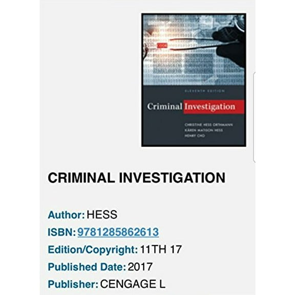 Pre-Owned Criminal Investigation (Hardcover) 1285862619 9781285862613