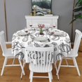 thumbnail image 2 of Fall Pumpkin Round Tablecloth 60" X 60",Wrinkle Wipeable Table Cloth for Kitchen Dining Room Picnic Patio Party, 2 of 6