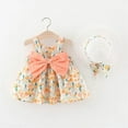 thumbnail image 2 of Zanarzt Toddler Girl Summer Clothes Toddler Baby Girl Dress Summer Clothes Outfits Ruffle Sleeveless Bow Dresses Beach Vacation Sundress with Hat 6-12 Months,RD2, 2 of 9