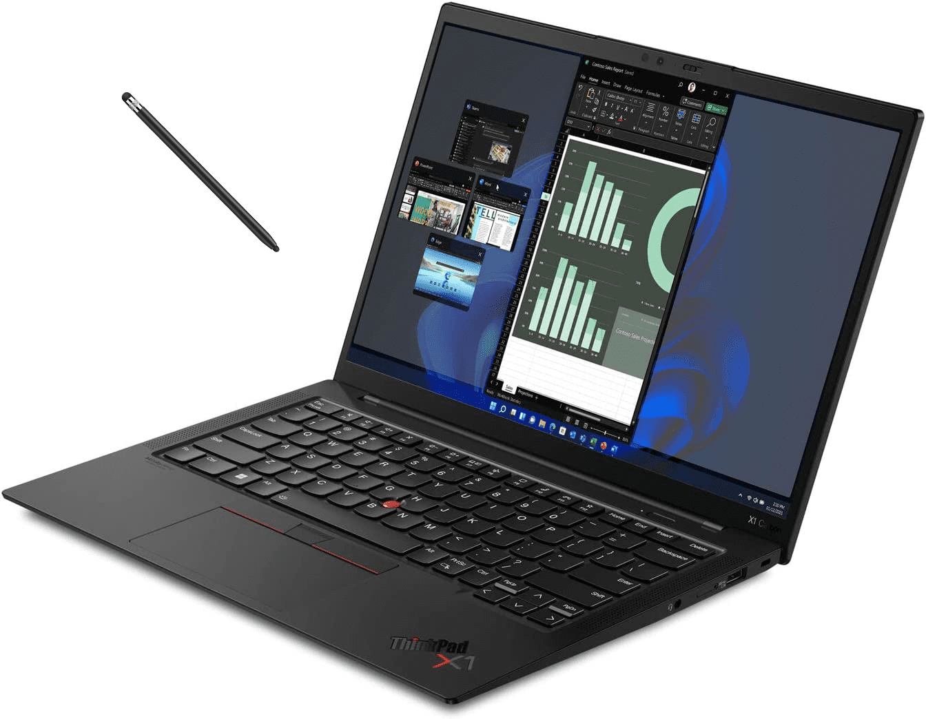 Lenovo ThinkPad X1 Carbon Gen 10 Laptop, 14.0" FHD Intel Core i7-1270P, Intel Iris Xe Graphics, 32GB RAM, 512GB SSD, Backlit, Fingerprint, Win 11 Pro, Black, with MTC Stylus -