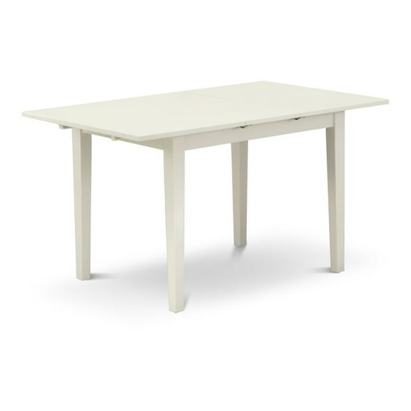 East West Furniture Norfolk Rectangular Wood Dining Table in Linen White