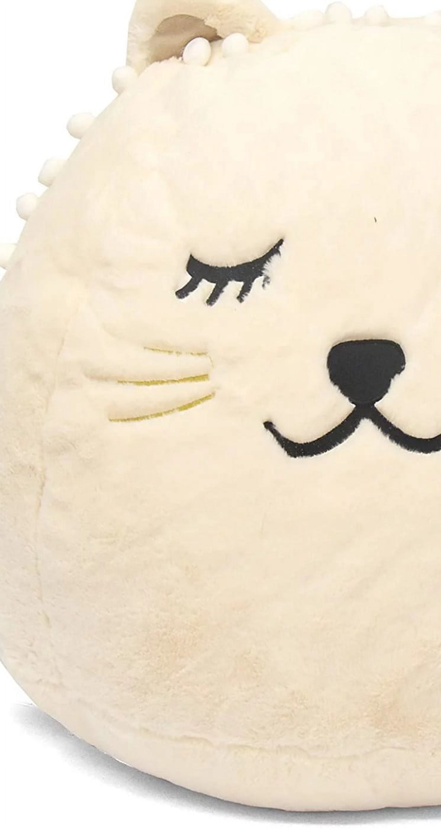 Heritage Kids Kitty Figural Bean Bag, off-White Polyester