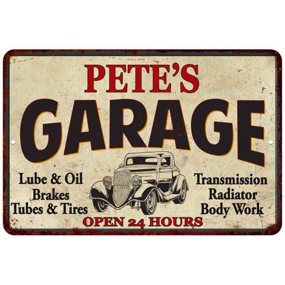 PETE'S Garage Man Cave Metal Sign Decor 8x12 208120014368