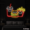 thumbnail image 3 of Craftnamesign Burger French Fries LED Neon Signs, Fast Food Shop Decor, 3 of 4