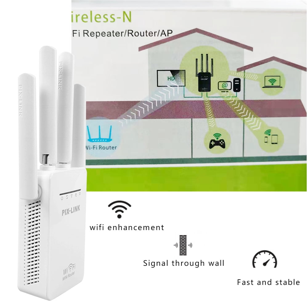 1200Mbps Range Extender Repeater 5GHz/2.4GHz Dual Band, WiFi Repeater Wireless Signal Booster, 360 Degree Full Coverage WiFi Extender Signal Amplifier with 4 Band Antennas-White - Walmart.com