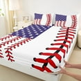 thumbnail image 3 of Castle Fairy Boys Girls Gamer Baseball 4Pcs Bed Sheets,Sport Gamer King Sheets,USA Flag Super Cozy Sheet Set,Lightweight Room Decor, 3 of 7