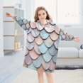 thumbnail image 5 of FORMRS Wearable Blanket Hoodie with Sleeves for Kids Cozy Flannel Sweatshirt, Blue Shimmering Pattern, 5 of 7