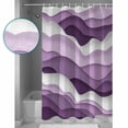 thumbnail image 4 of Hokiten Shower Curtain, Purple Ombre Fabric Shower Curtains for Bathroom, Modern Geometric Moire Abstract Art Bath Curtain Waterproof Bathtub Curtains with 12 Hooks, Extra Long 72" x 96", 4 of 7