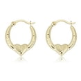 thumbnail image 6 of AVORA 14K Yellow Gold Heart Creole Hoop Earrings, 6 of 6