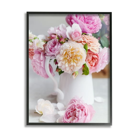 Stupell Industries Blushing Spring Bouquet Floral Photography Cottage Milk Pitcher, 11 x 14, Design by Sarah Gardner
