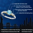thumbnail image 2 of Gem Stone King 925 Silver and 10K Yellow Gold Swiss Blue Topaz and Lab Grown Diamond Engagement Ring for Women | 1.50 Cttw | Round 6.5MM | Gemstone November Birthstone | Size 9, 2 of 6