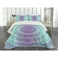 thumbnail image 3 of Ambesonne Blue and Purple Quilted Bedspread Set 3 Pcs, Hippie Mandala, King Size, Purple, 3 of 5